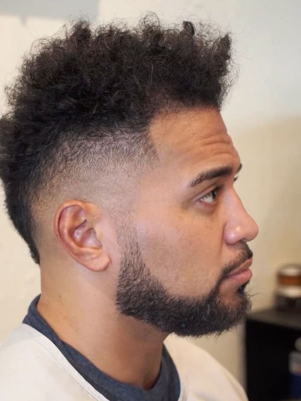 Low Taper Fade Afro Mohawk