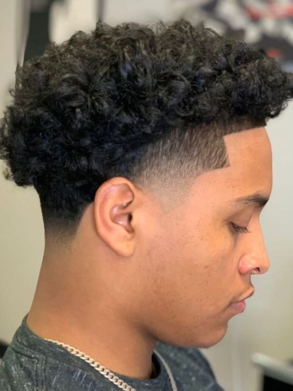 Low Taper Fade Afro with Twist