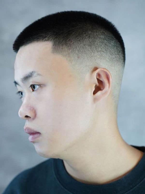 Low Taper Fade Asian Crew Cut