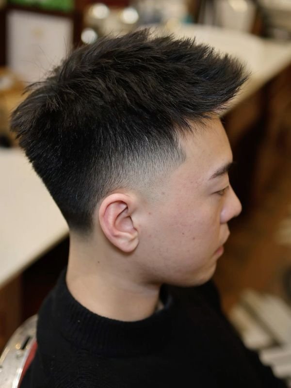 Low Taper Fade Asian Quiff