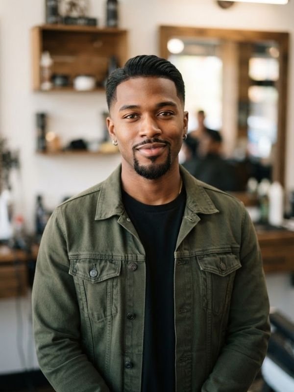 Low Taper Fade Black Male Straight Hair