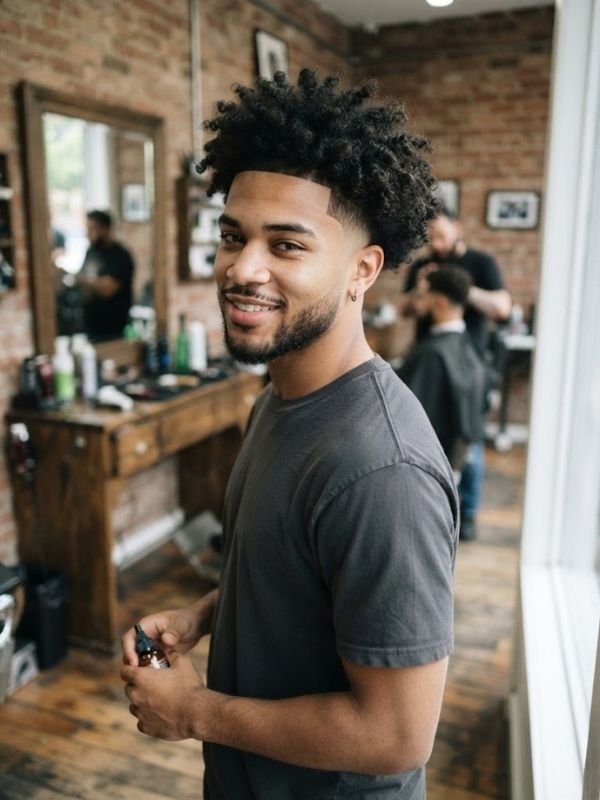 Low Taper Fade Curly Hair