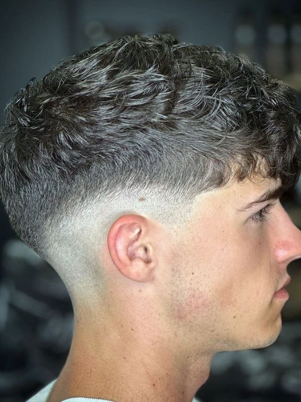 Low Taper Fade French Crop with Fringe