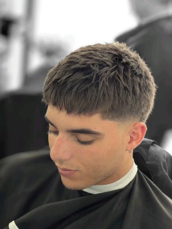 Low Taper Fade French Crop with Line Up