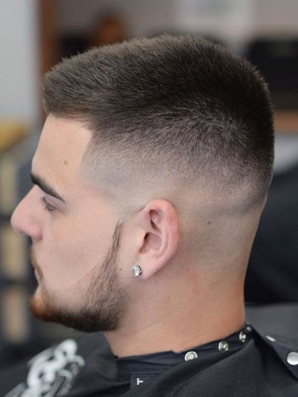 Low Taper Fade French Crop with Skin Fade Finish