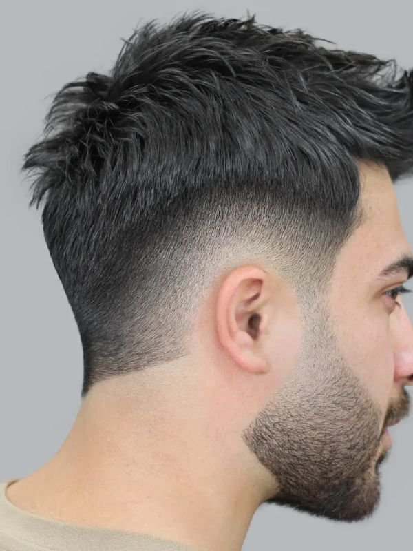 Low Taper Fade Quiff with Beard