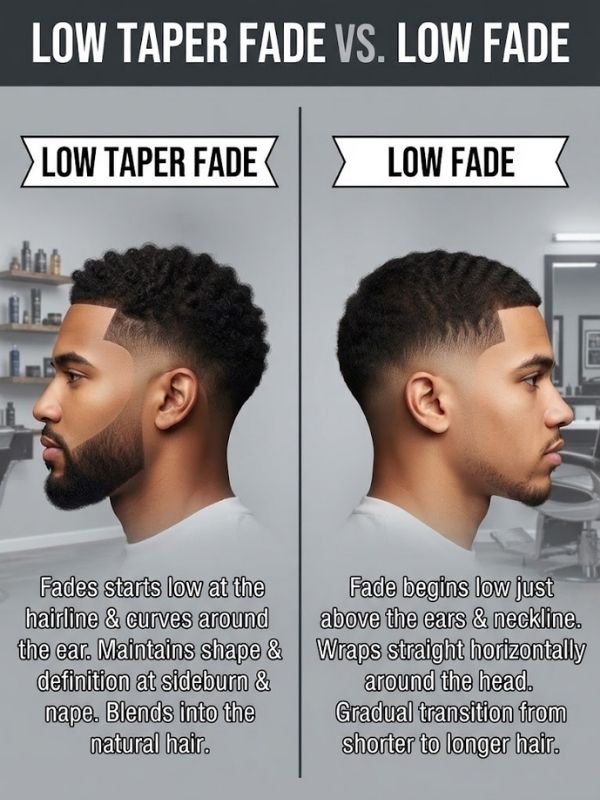 Low Taper Fade vs. Low Fade