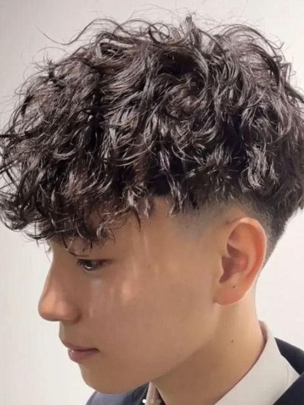 Low Taper Fade with Asian Perm