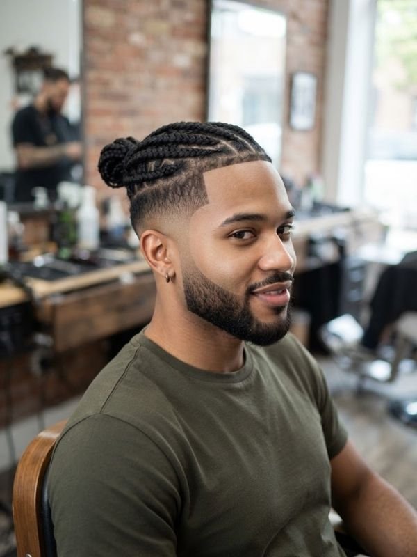 Low Taper Fade with Box Braids