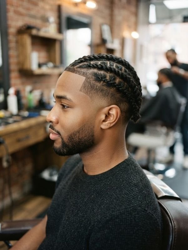 Low Taper Fade with Flat Twist
