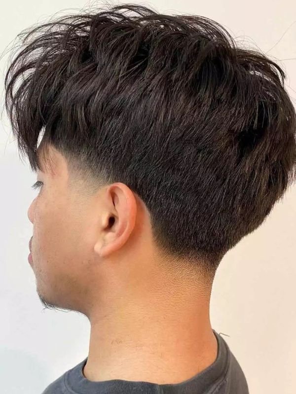 Low Taper Fade with Short Asian Hair