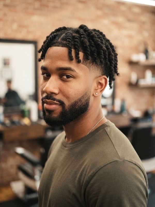 Low Taper Fade with Sponge Twists