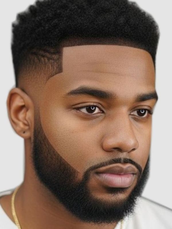 Mid Taper Fade Afro for Black Men