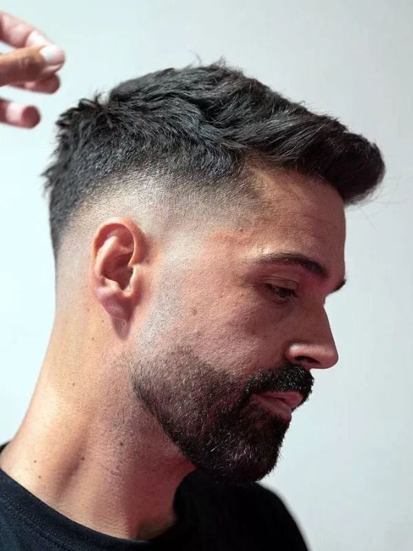 Modern Low Taper Fade Quiff Haircut