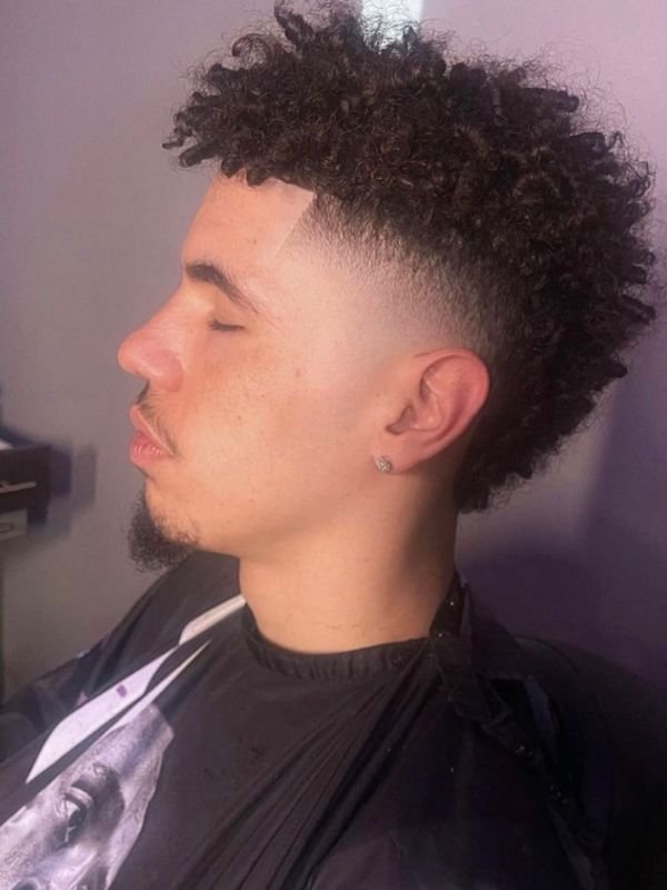 Mohawk Buzz Cut with Burst Fade