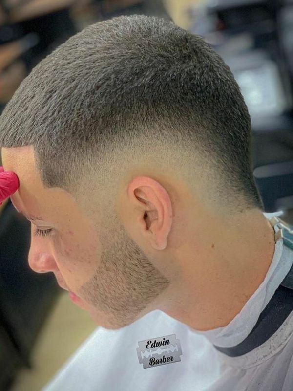 Salt and Pepper Burst Fade Buzz Cut