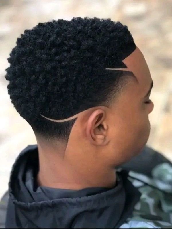 Taper Fade Afro with Design