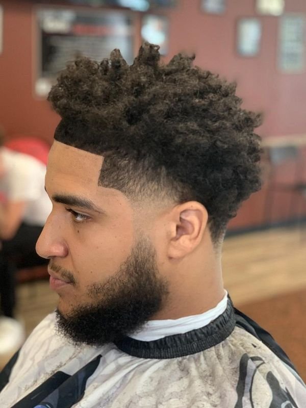 Taper Fade Afro with Sponge Curls