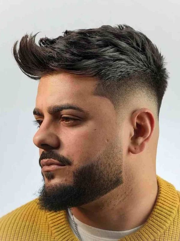 Textured Quiff Low Taper Fade