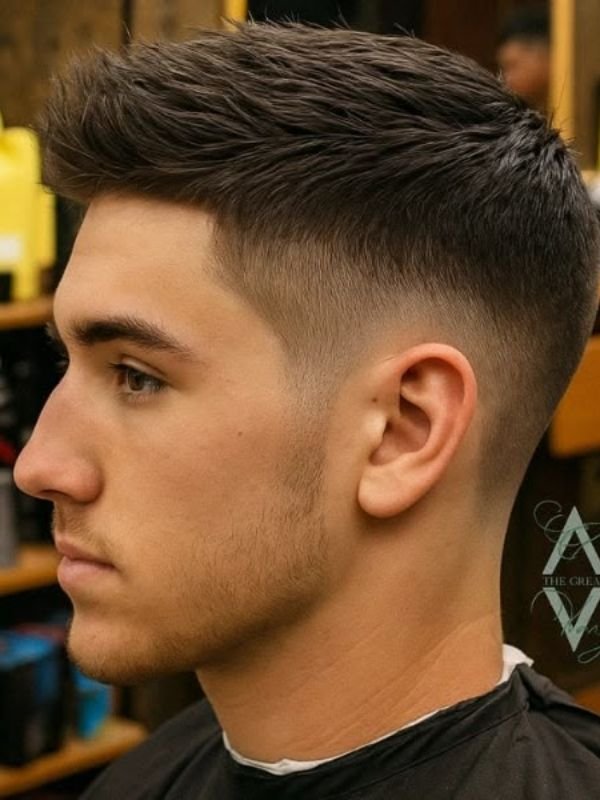 Thick Hair Low Taper Fade Quiff Haircut