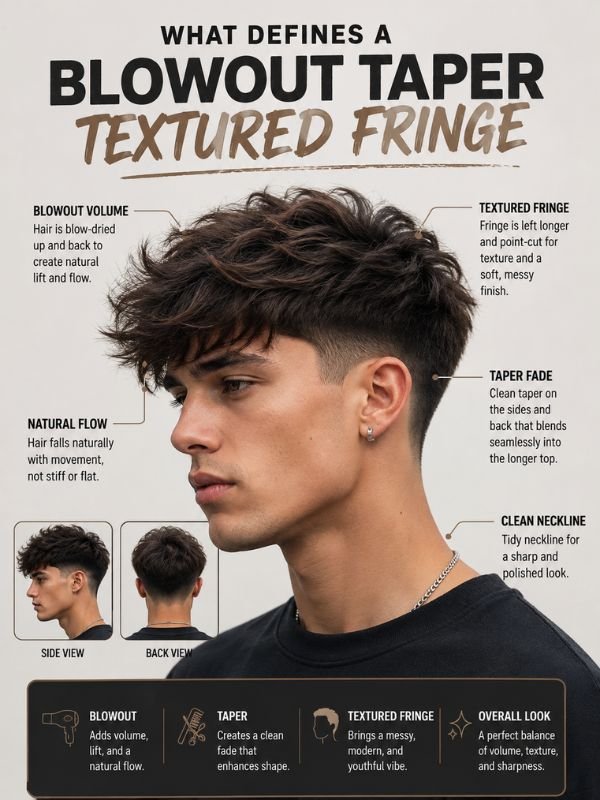 What Defines a Blowout Taper Textured Fringe