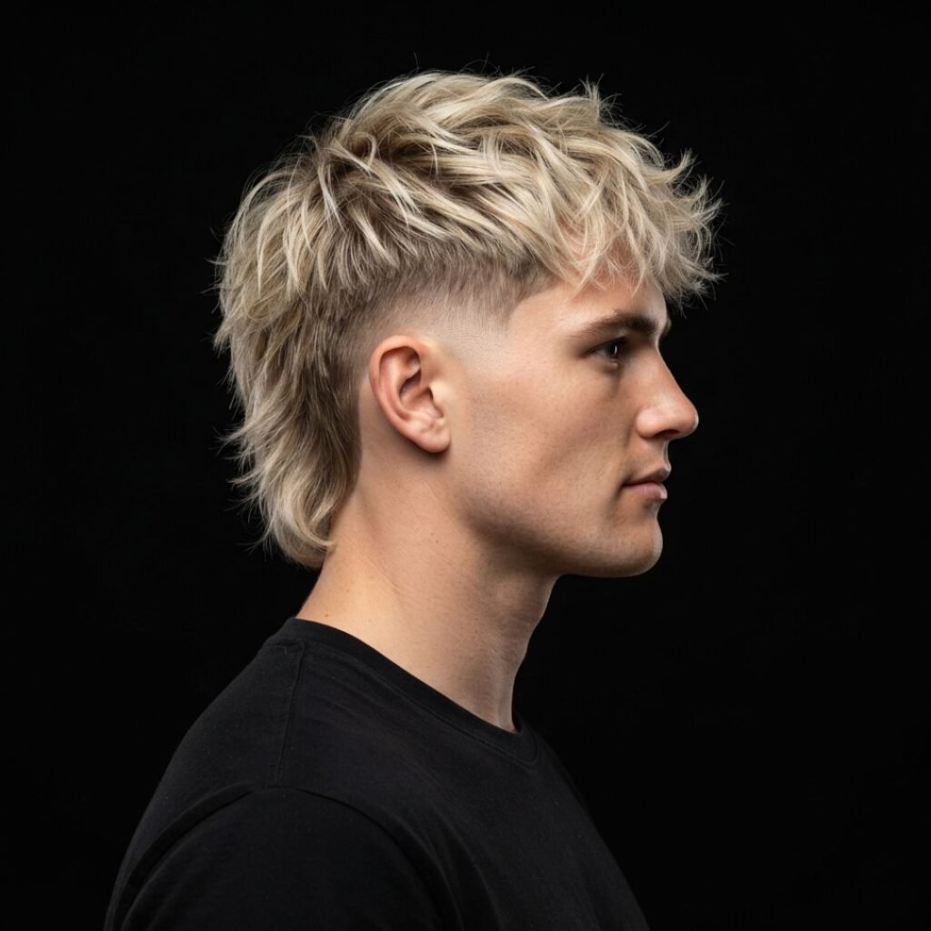 Blonde Burst Fade Mullet