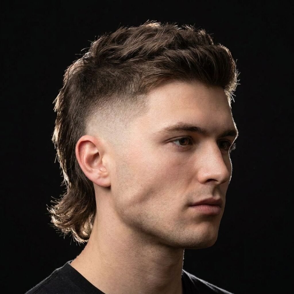 High Burst Fade Mullet