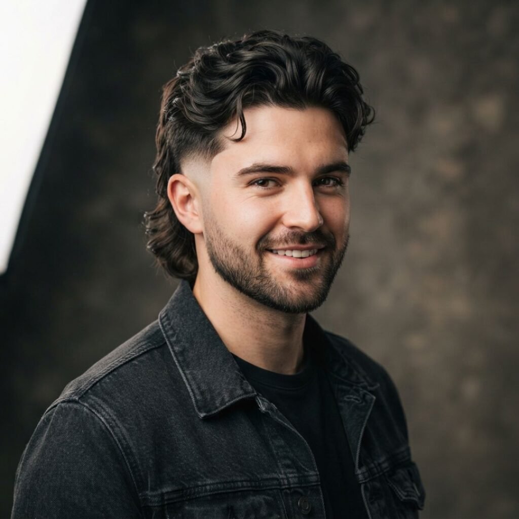 Low Burst Fade Mullet