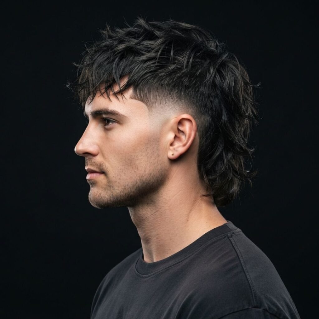 Messy Burst Fade Mullet