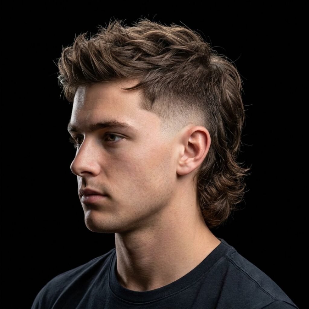 Modern Burst Fade Mullet