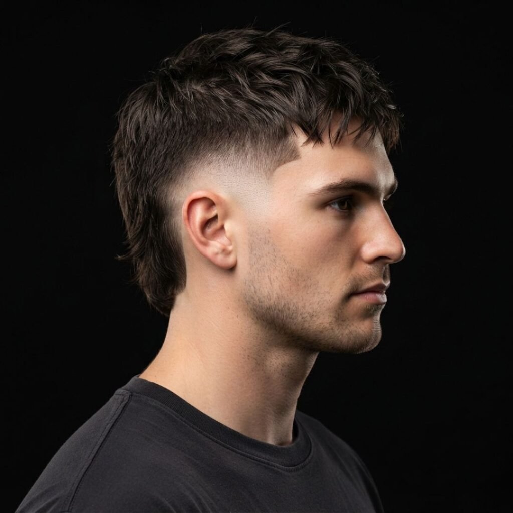 Short Burst Fade Mullet